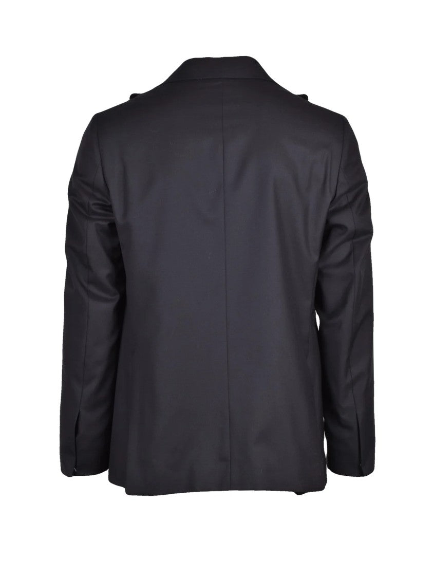 Summo Black Virgin Wool Peak Lapel Double-Breasted Suit