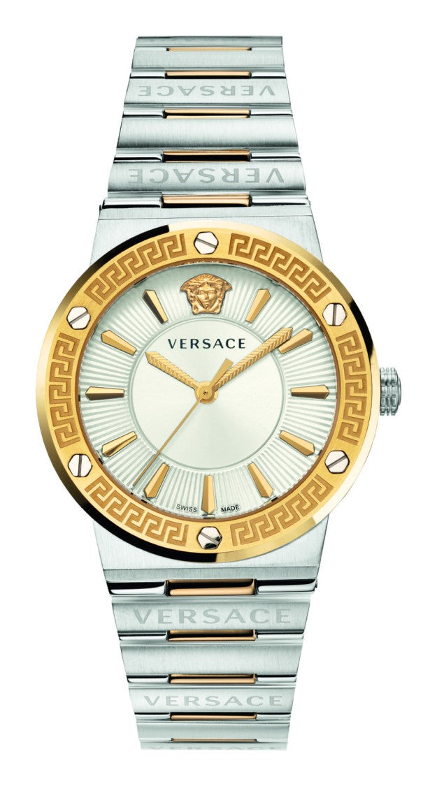 Versace Versace Greca Logo Watch With Stainless Steel Case And Silver Dial