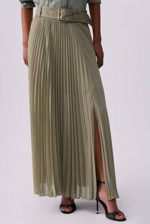 Liu Jo Long Gabardine Pleated Skirt