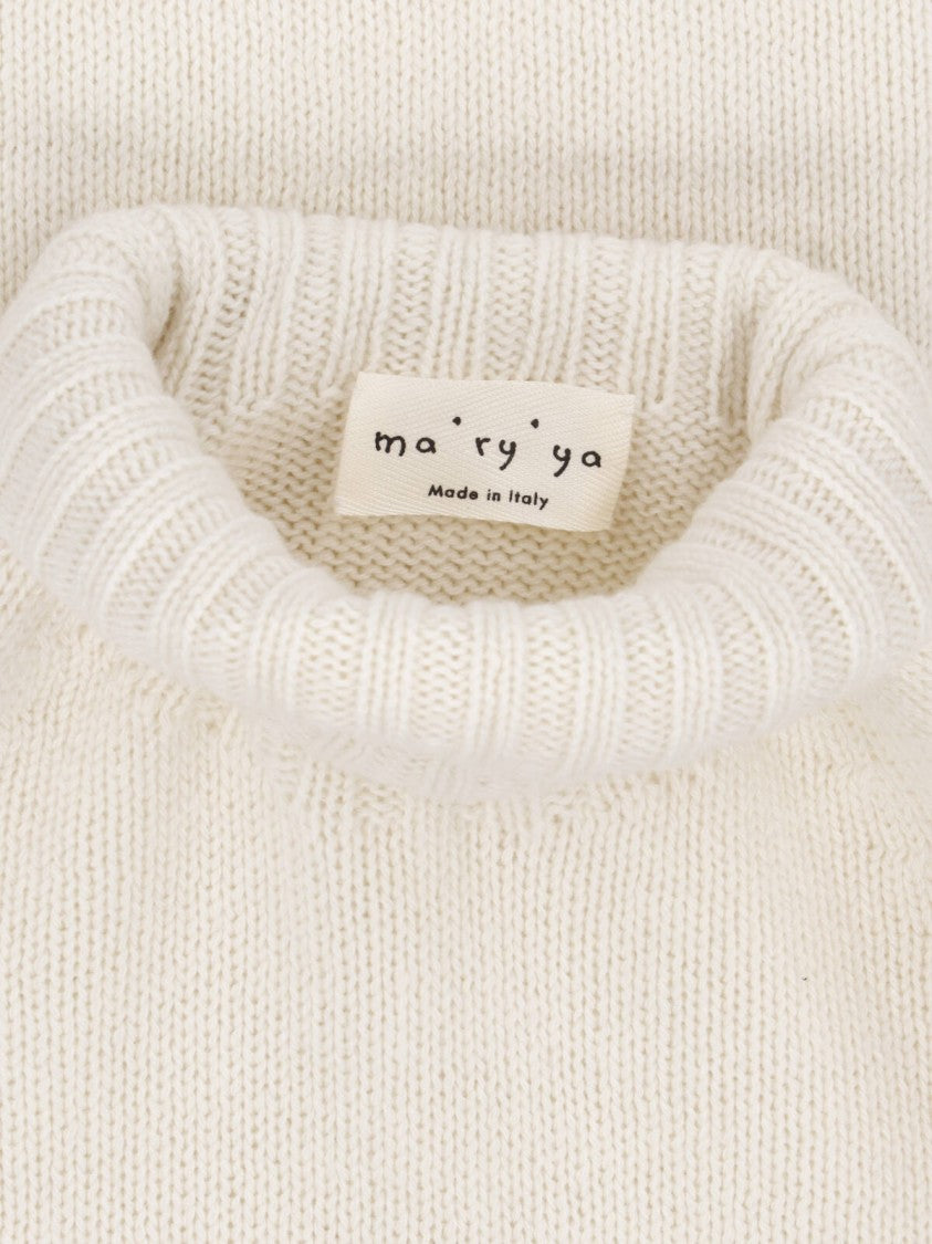 Ma'ry'ya Cashmere-Wool High Neck Ribbed Turtleneck