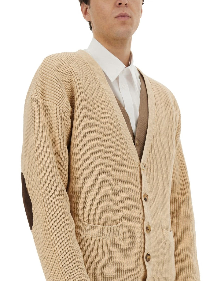 Moschino Relaxed Fit Organic Cotton Blend Cardigan