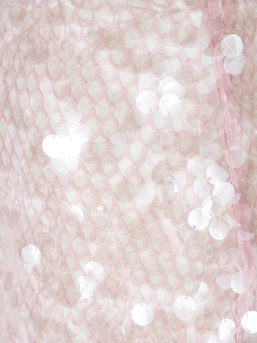 Tory Burch Sequin Mesh Ribbed Skirt