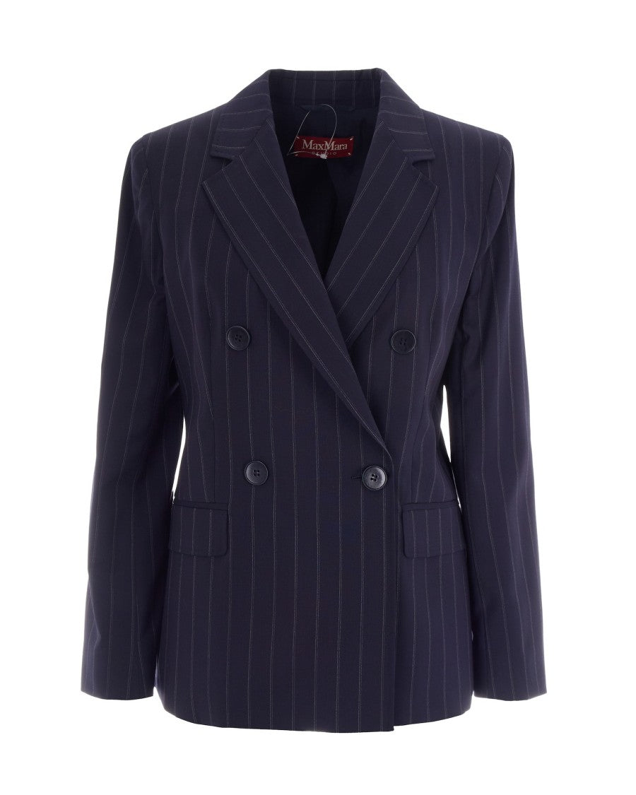 Max Mara Blue Pinstripe Blazer