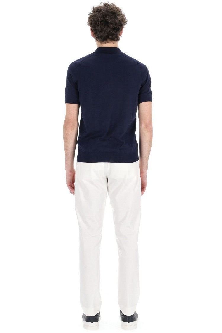 Roberto Collina Special Short Sleeve Rhomboid Pattern Polo