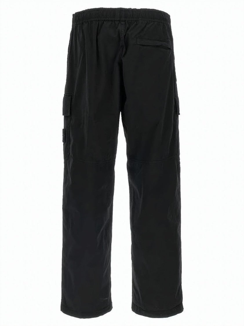 Stone Island Straight Fit Utility Pants With Elastic Waistband
