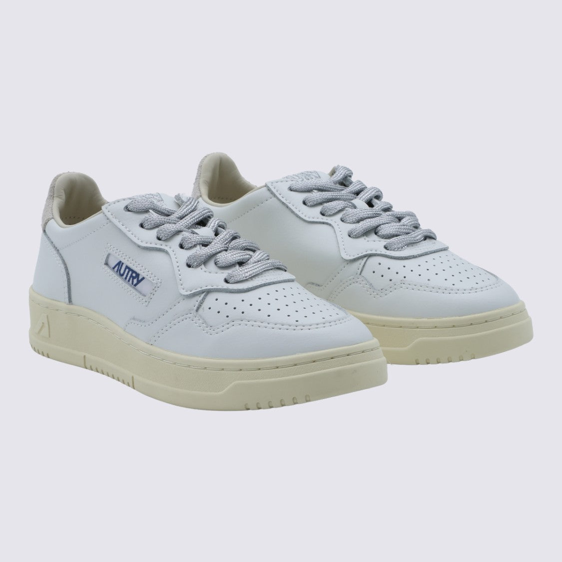 Autry Minimalist White Leather Sneakers With Perforated Detailing