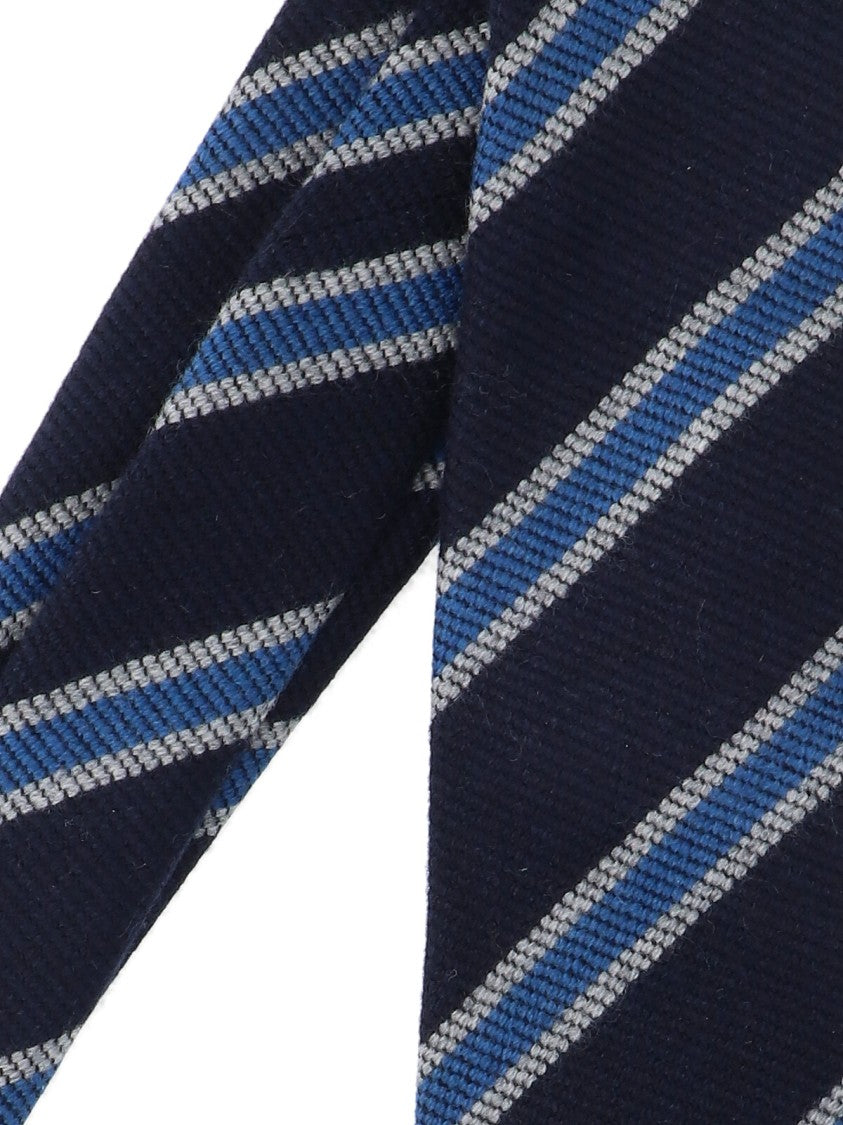 Cesare Attolini Striped Tie – Navy