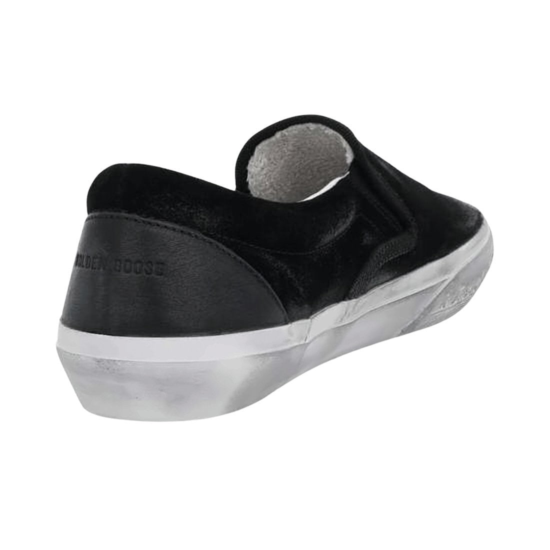 Golden Goose Slip-On Distressed Black Suede Sneakers
