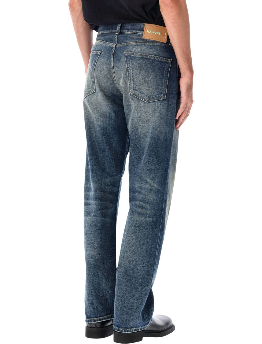 Haikure Faded Blue Five-Pocket Denim Jeans