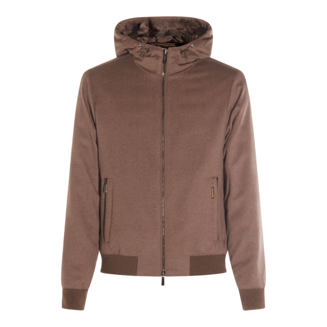 Moorer Matte Finish Brown Coat With Hood