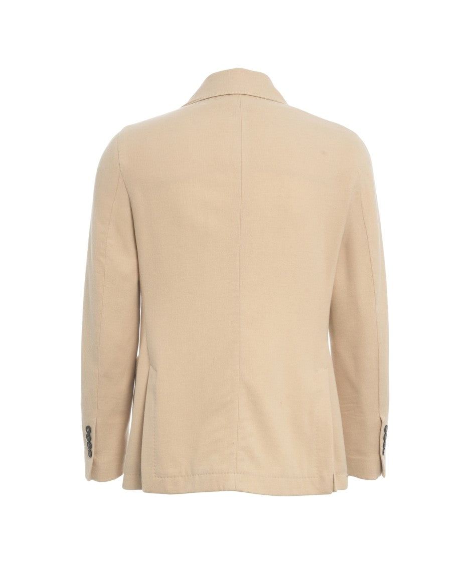 Circolo 1901 Beige Double-Breasted Blazer With Classic Lapel And Patch Pockets