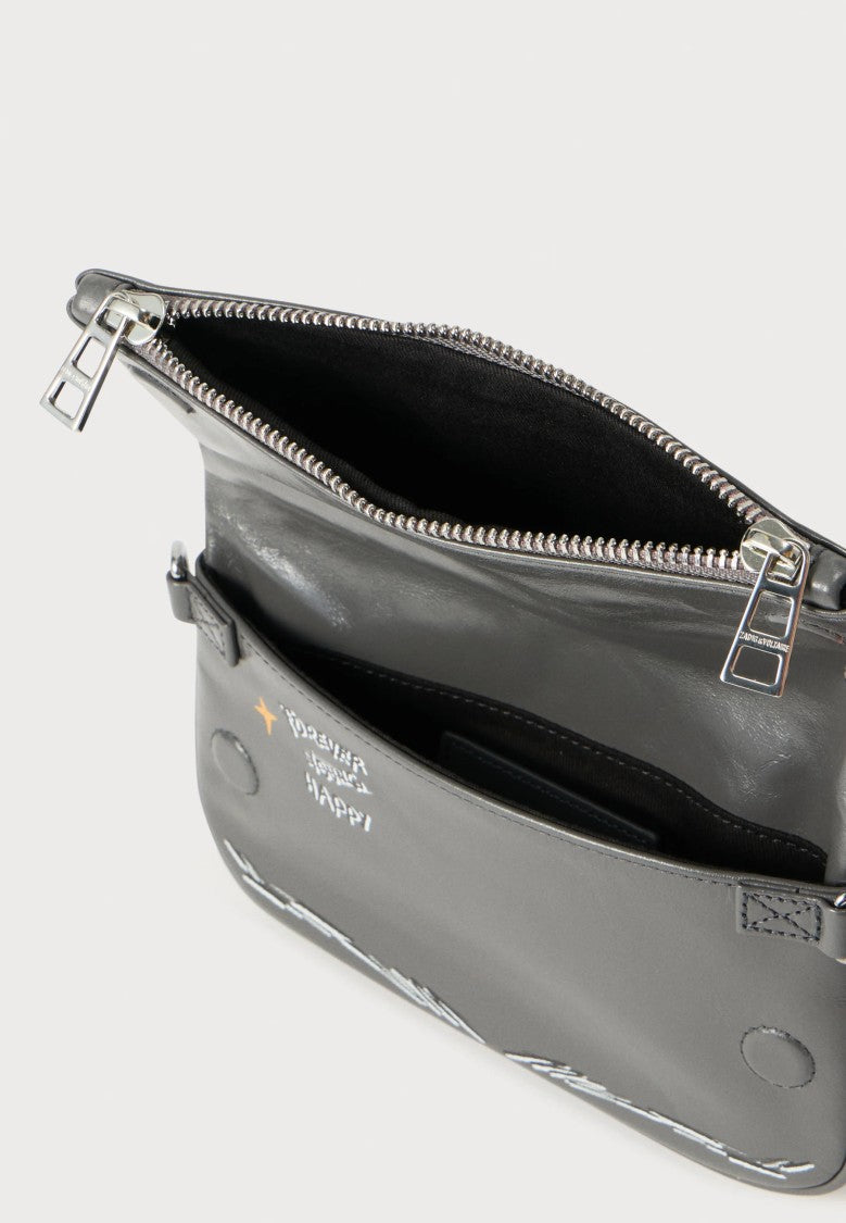 Zadig & Voltaire Rectangular Clutch Bag With Graffiti Prints