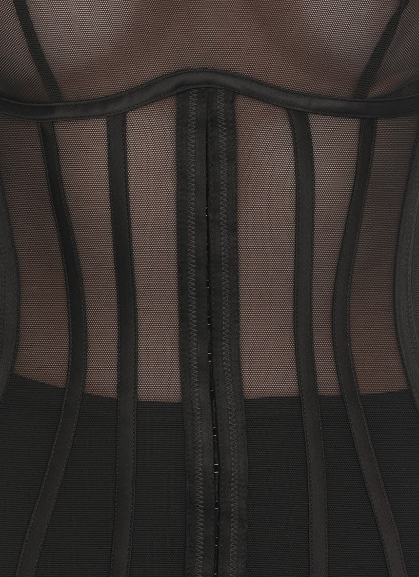 Elisabetta Franchi Tulle Bustier Dress