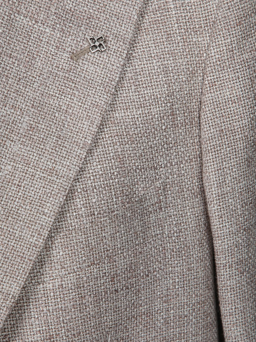 Tagliatore Tailored Beige Blazer With Silk-Linen Blend