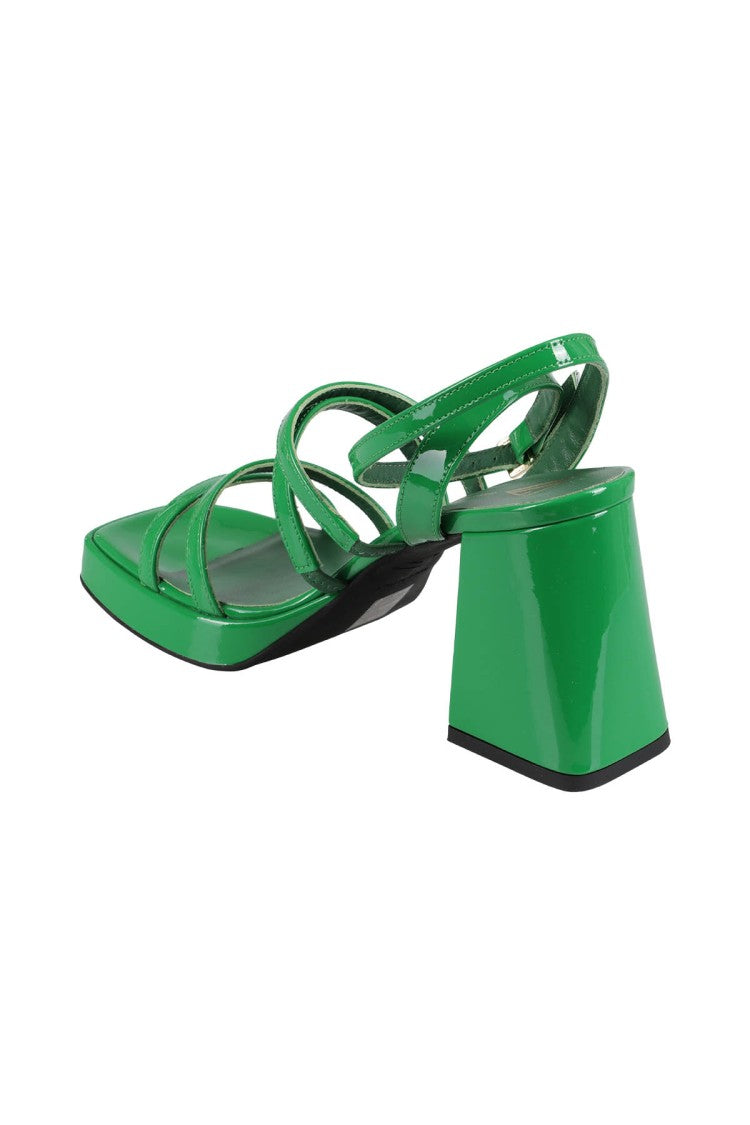 Giampaolo Viozzi Yelena Glossy Green Leather Yelena Sandal