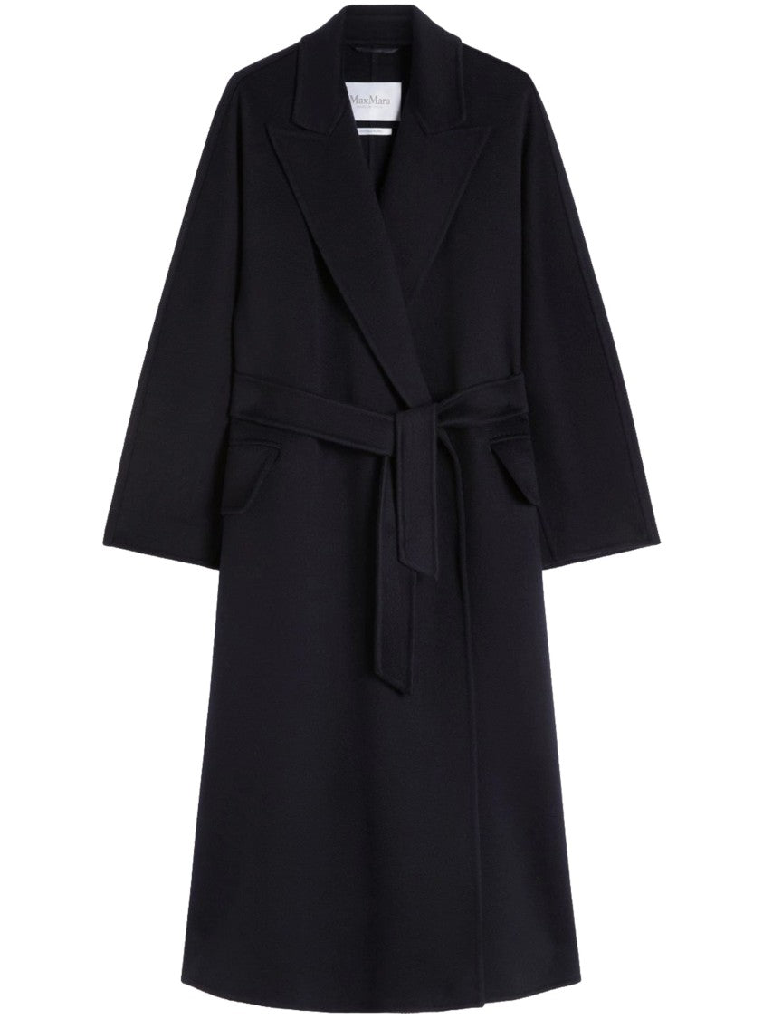 Max Mara Black Mxmcesto Mid-Length Belted Wool Coat