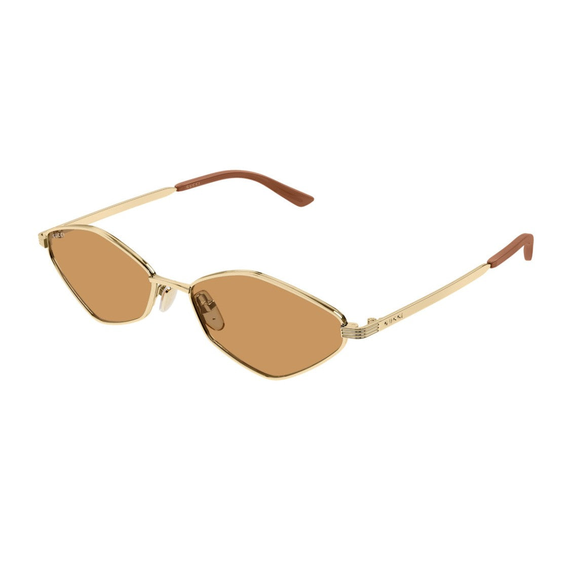 Gucci Gold Gg2222s Linea Institutional Logo Metal Sunglasses