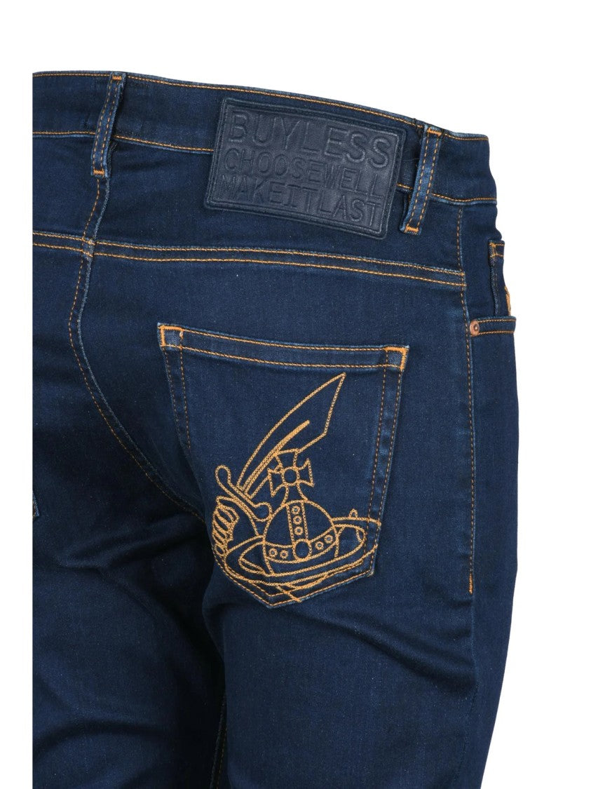 Vivienne Westwood Anglomania Blue Stretch Cotton Slim Jeans