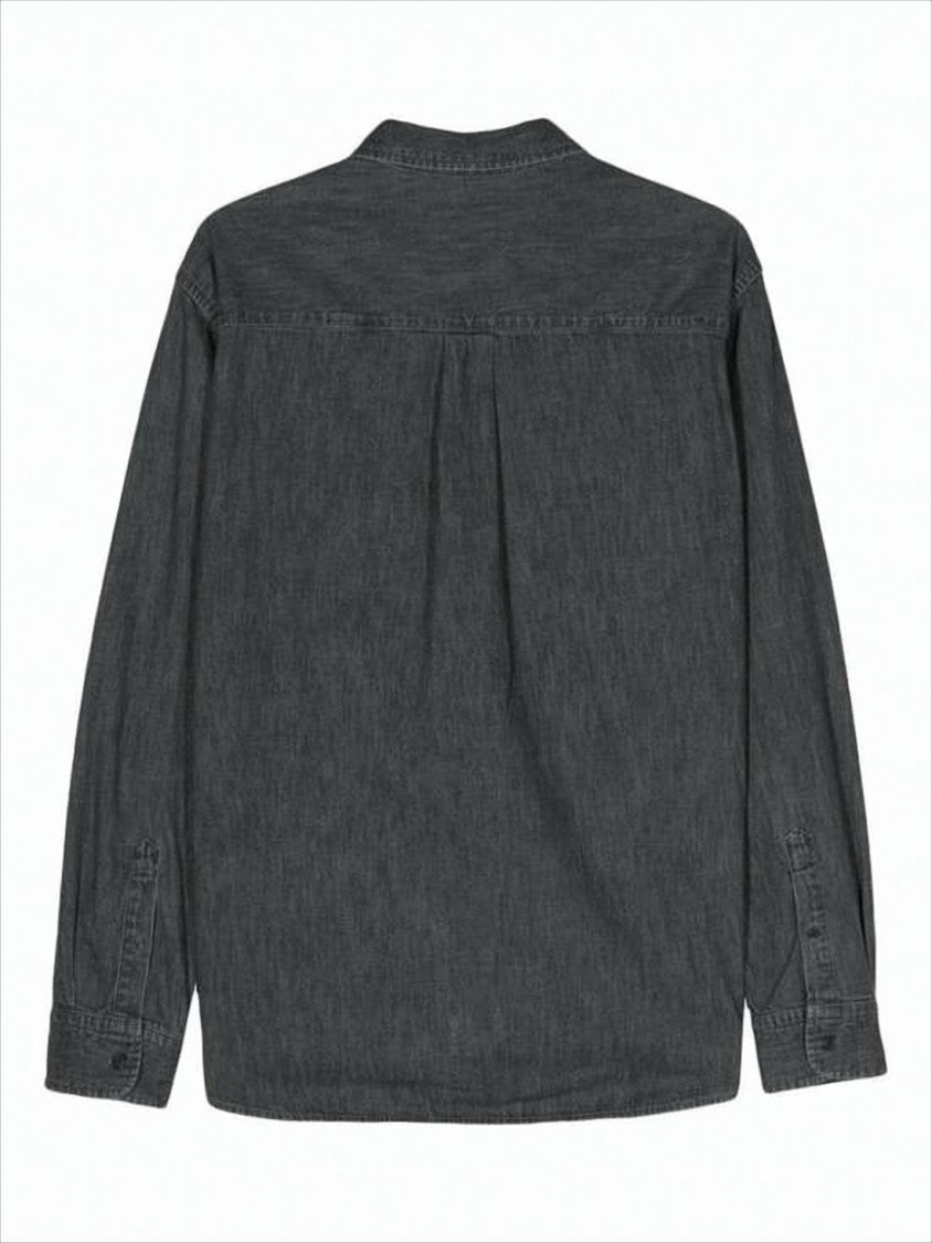 Isabel Marant Washed Black Long-Sleeve Shirt With Classic Collar