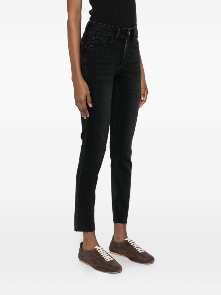 Liu Jo Slim Straight-Leg Jeans With Raw Hem Detail