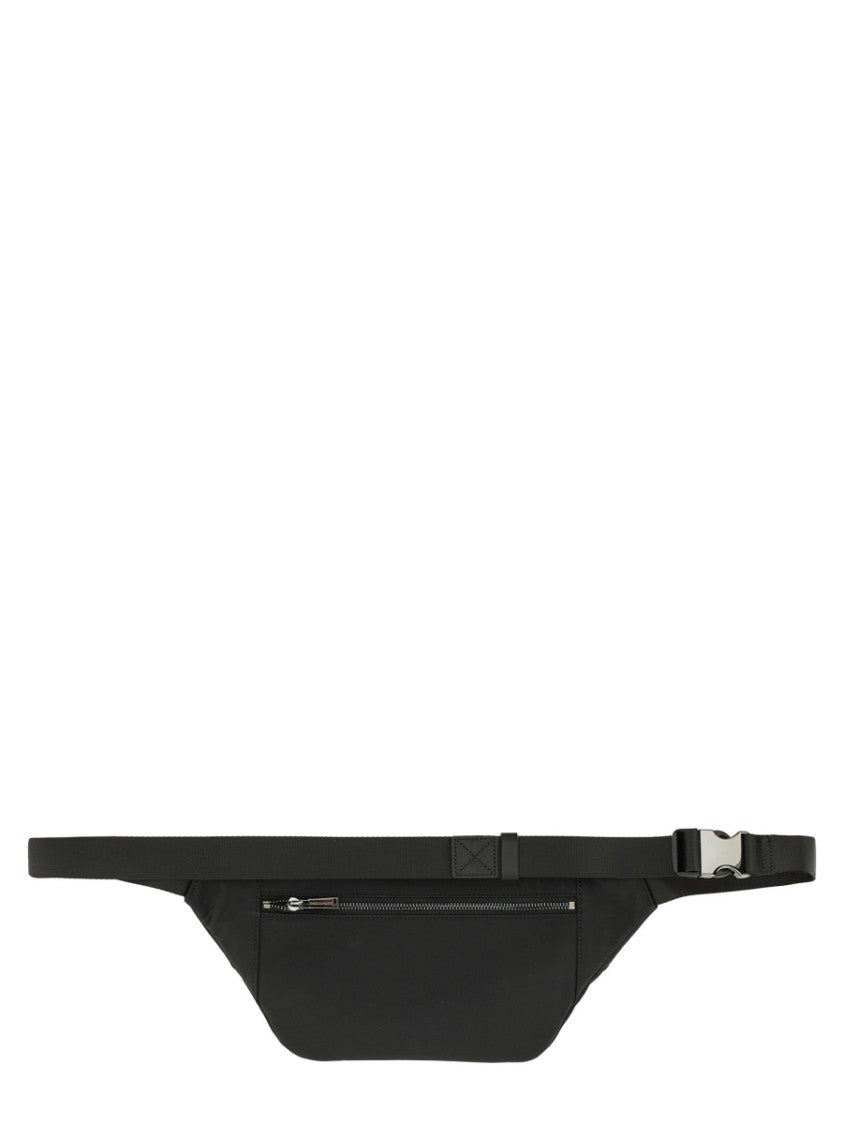 Dsquared2 Streamlined Black Pouch With Multiple Zippered Compartments