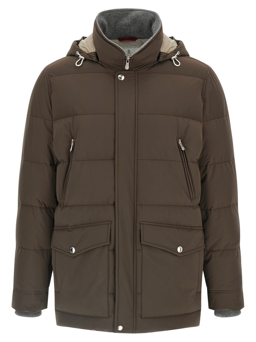 Brunello Cucinelli Knit Insert Down Jacket