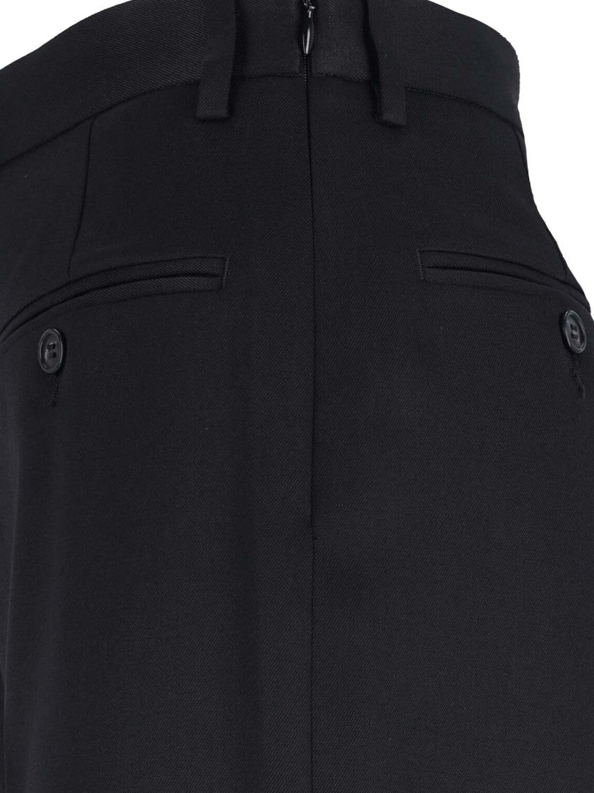 Mm6 By Maison Margiela High-Waisted Black Tailored Pants With Wide-Leg Silhouette