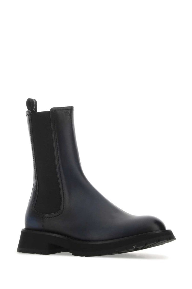 Alexander Mcqueen Two-Tone Leather Ankle Boots
