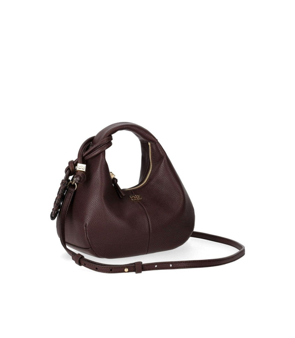 Ganni Chicory Coffee Mini Hobo Bag