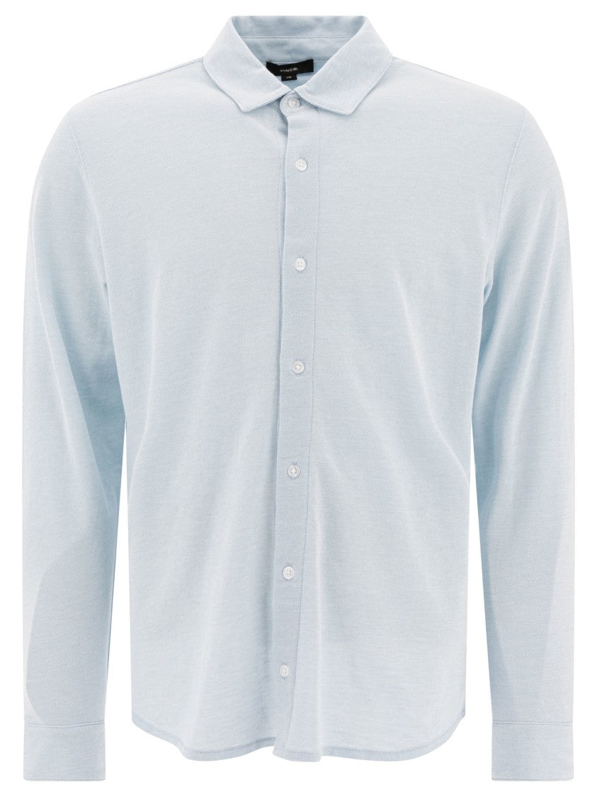 Vince Pique Shirt With Classic Collar