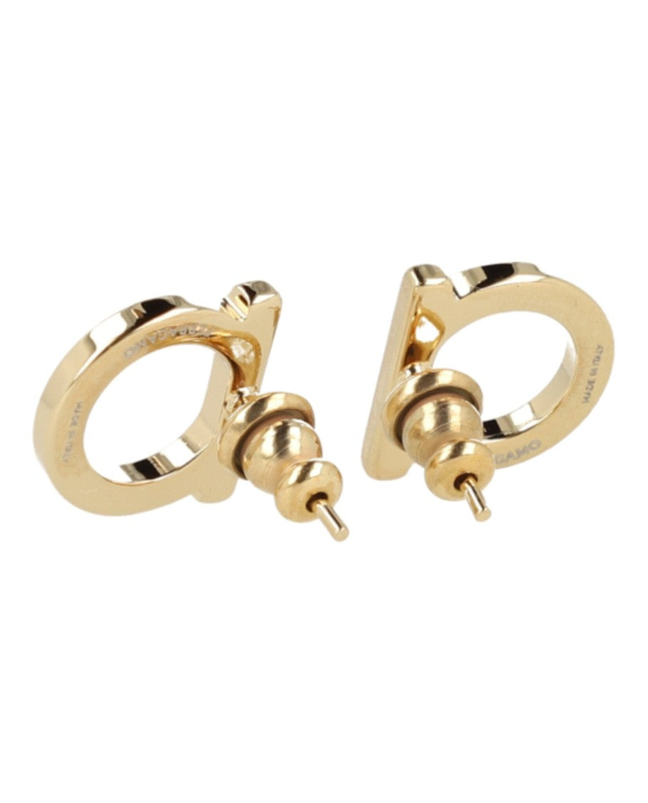 Ferragamo Gold-Tone Brass Bijoux Earrings With Push Back Closure
