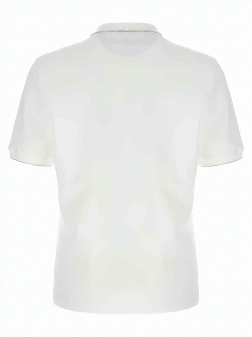 Brunello Cucinelli White Cotton Polo Shirt