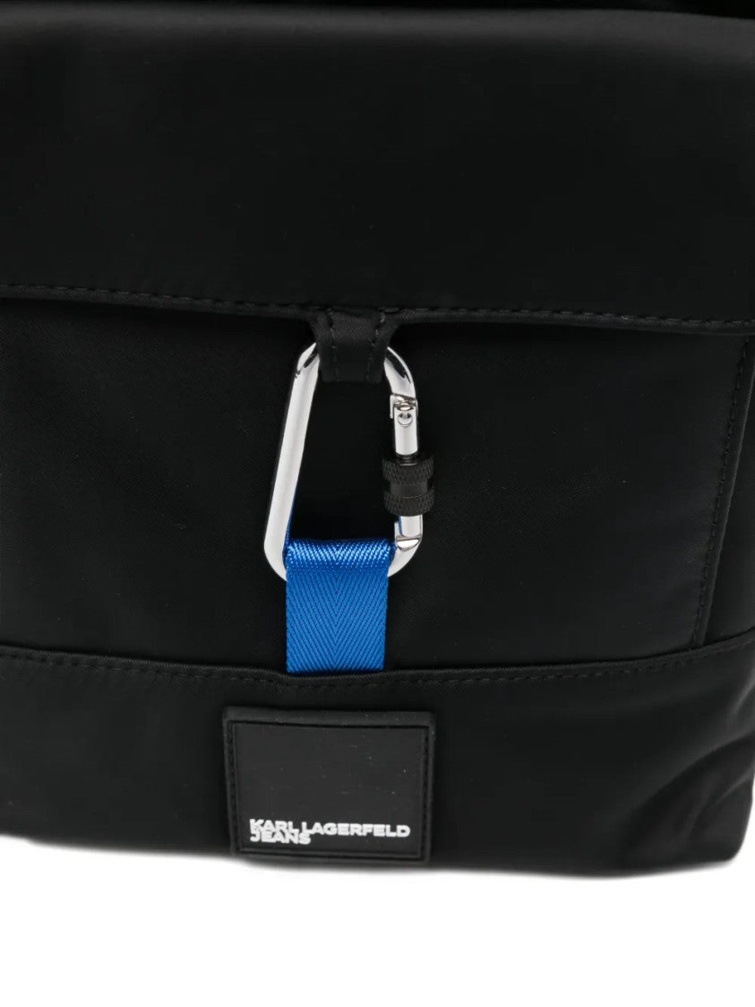 Karl Lagerfeld Minimalist Black Tracolla With Adjustable Strap