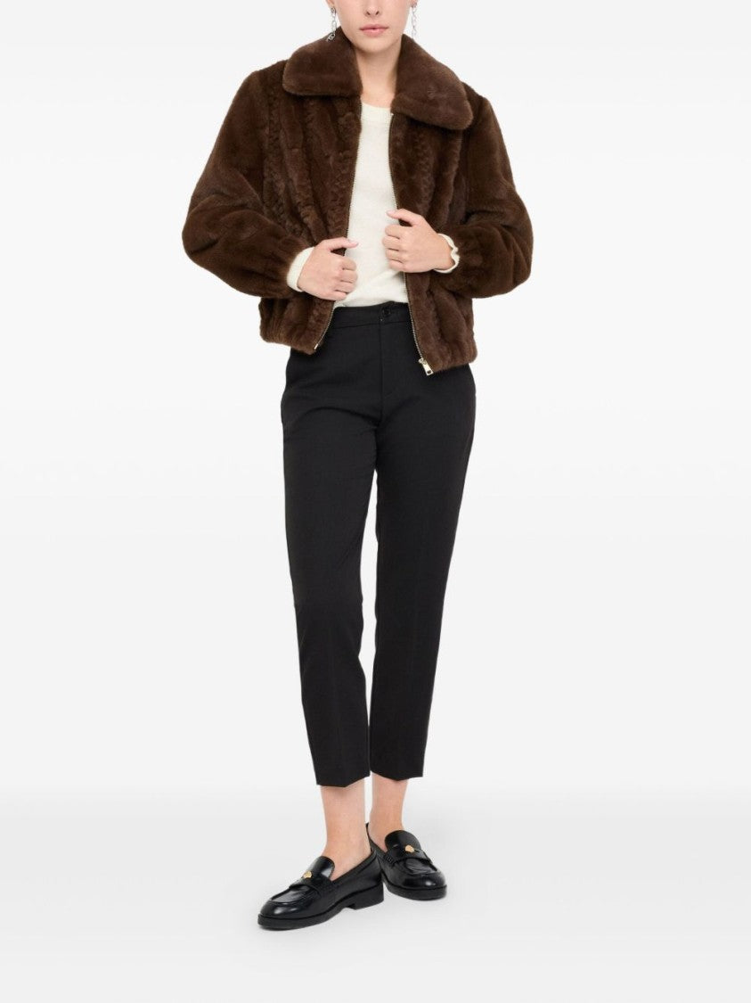 Liu Jo Cropped Chocolate Brown Faux Fur Coat