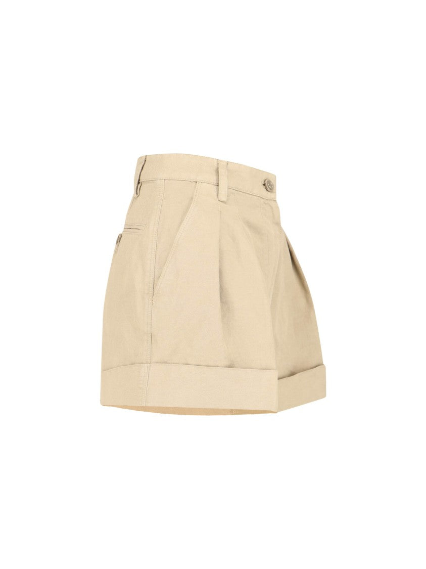 Aspesi Beige Cotton Linen Shorts