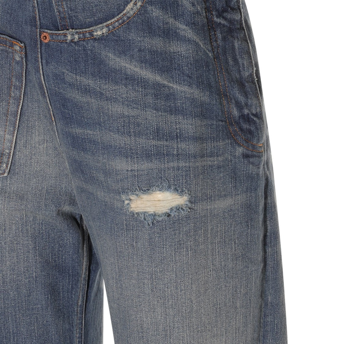 Mm6 By Maison Margiela Denim Blue Cotton Jeans