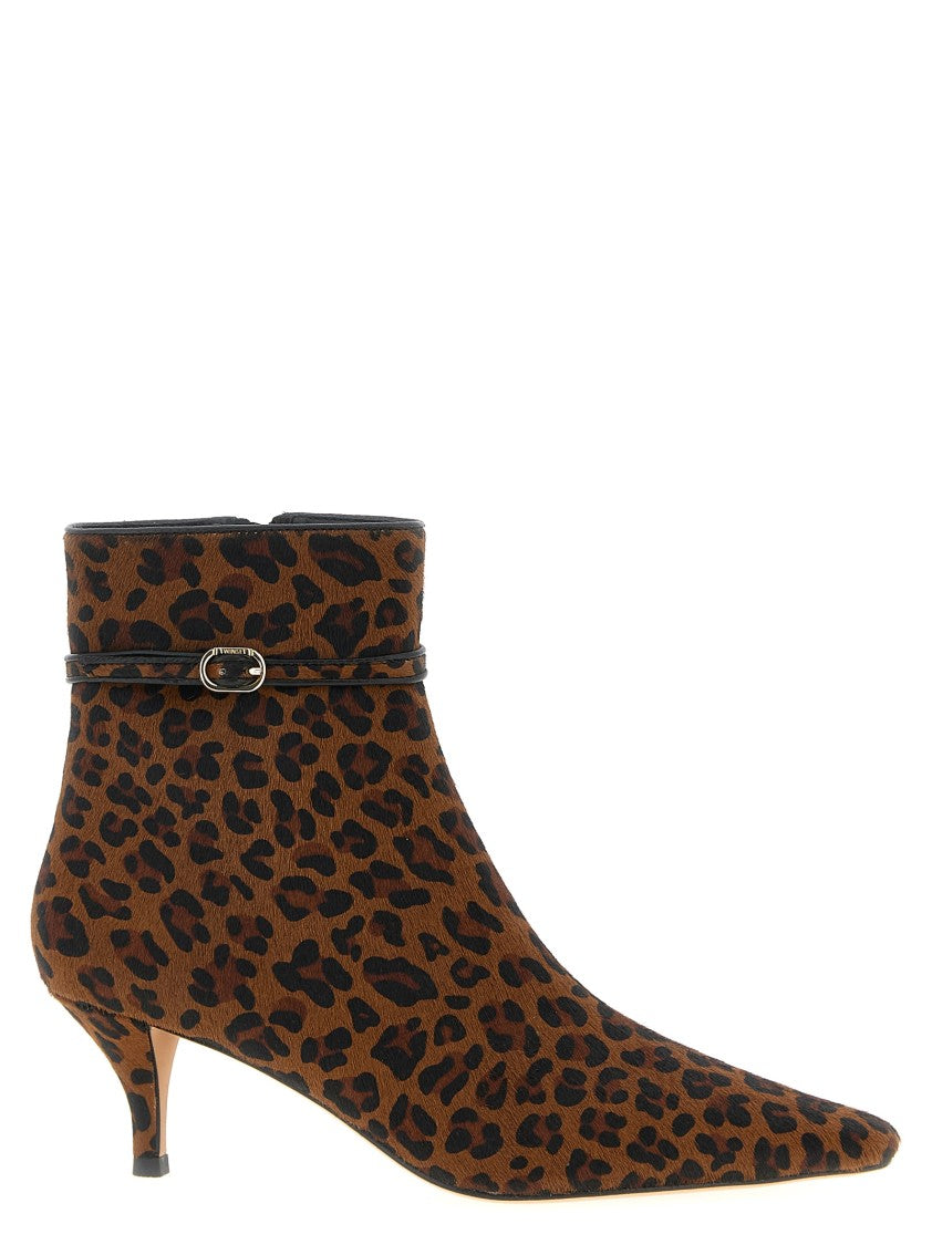 Twin-Set Animal Print Ankle Boots