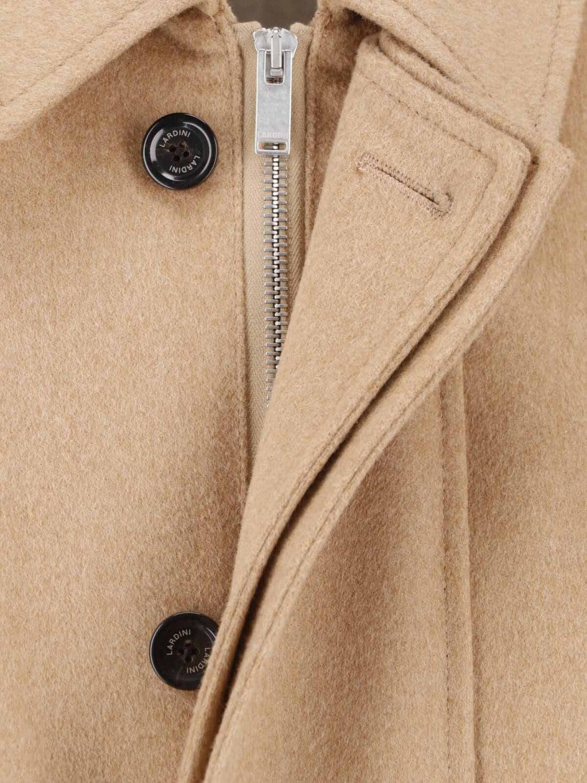 Lardini Classic Wool Jacket With Front Zip And Button Closure