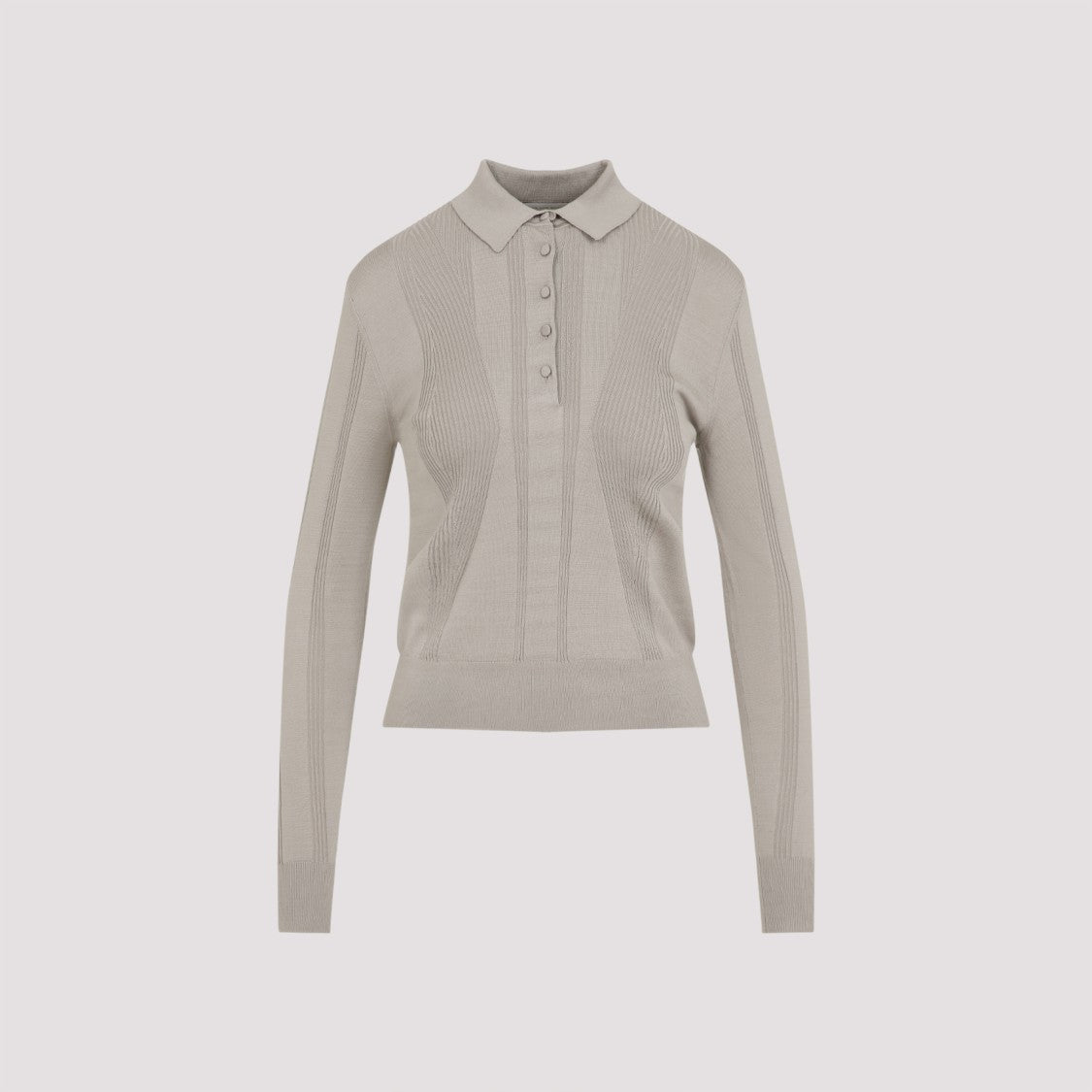 Dries Van Noten Gray Cotton Polo Top