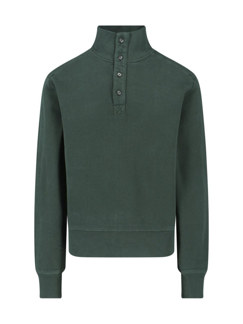 Entire Studios Green Port High-Collar Cotton Sweatshirt