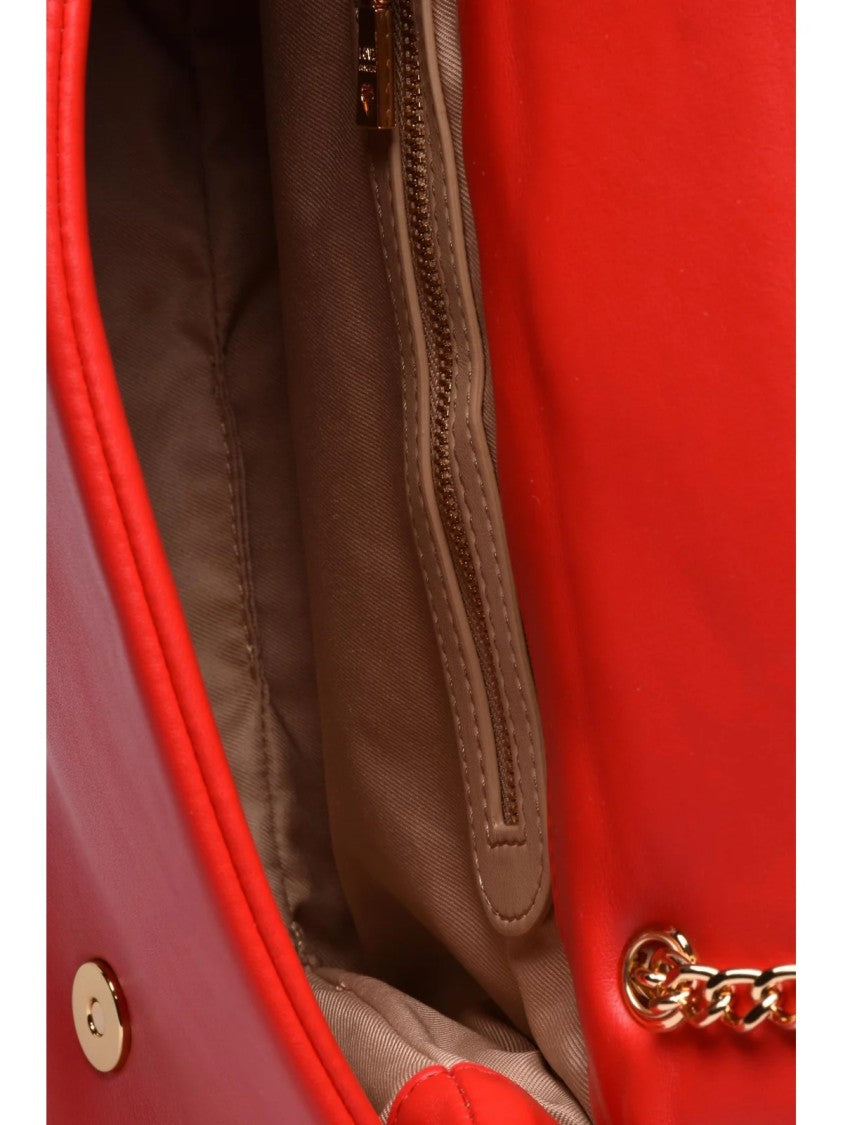 Love Moschino Red Polyurethane Logo Shoulder Bag