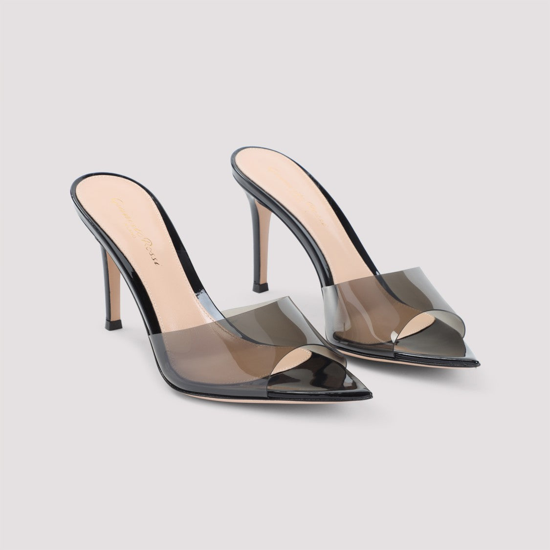 Gianvito Rossi Elle 85 Black Leather Mules
