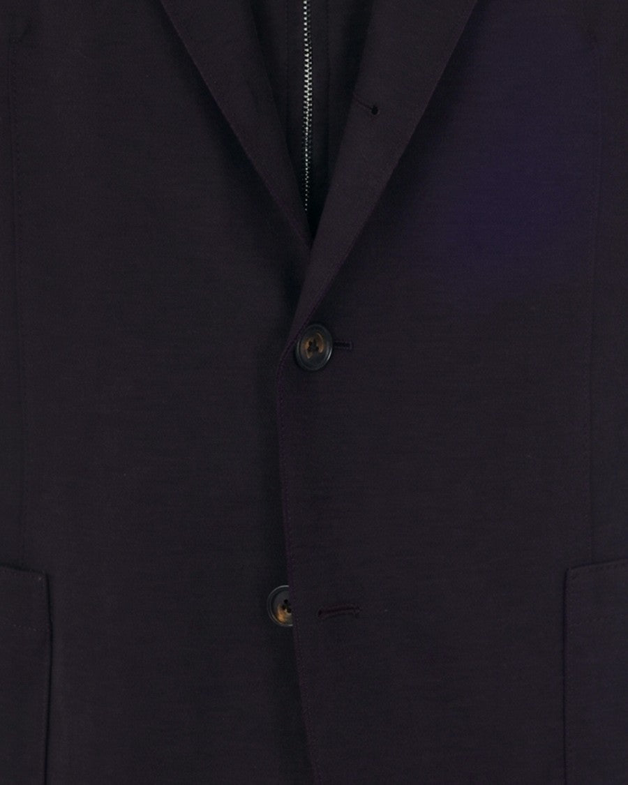 Eleventy Hooded Single-Breasted Wool-Blend Blazer