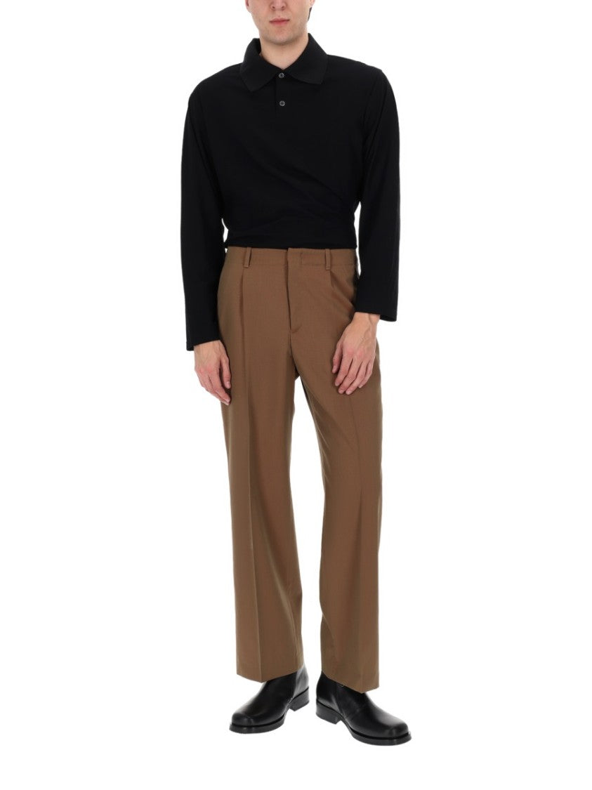 Our Legacy Tailored Wide-Leg Front Pleats Virgin Wool Formal Pants