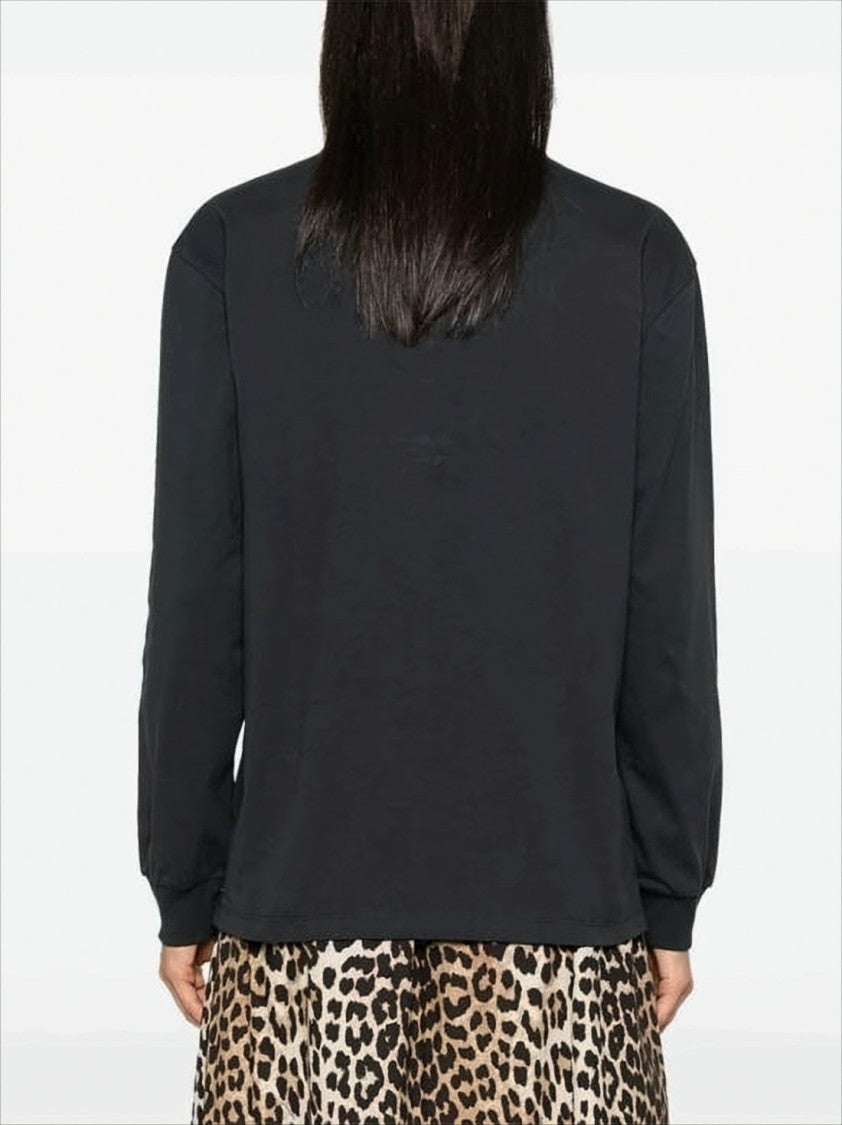 Ganni Long-Sleeve Graphic Print Sweatshirt With Relaxed Fit