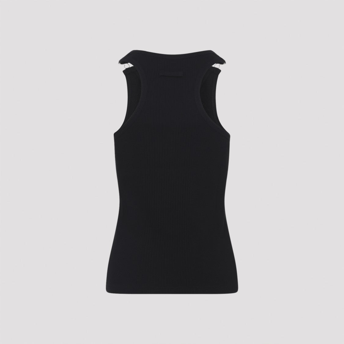 Jean Paul Gaultier Ribbed Cotton Tank Top With Silver Buckle Accents