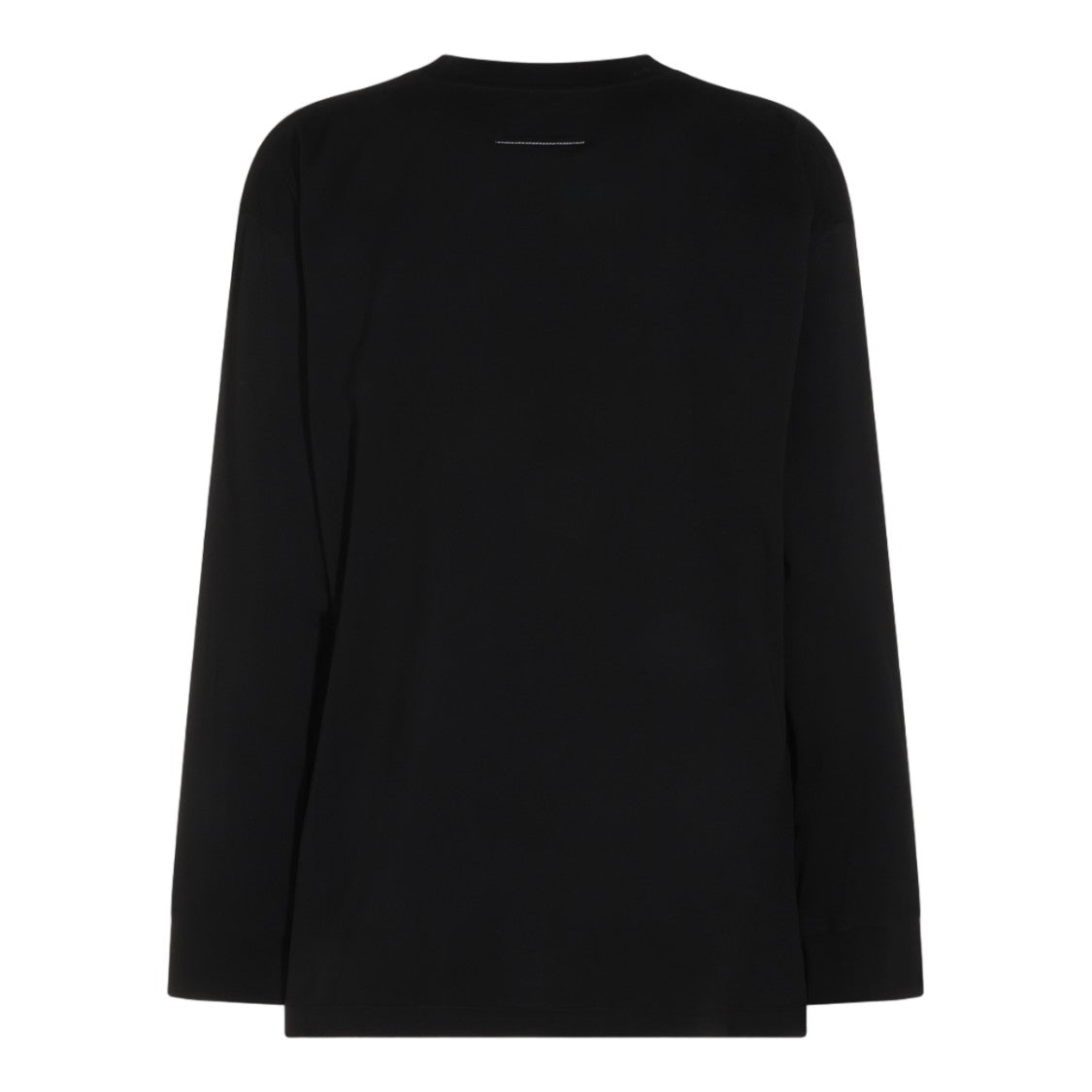 Mm6 By Maison Margiela Long-Sleeved Black Top With Handwritten Logo Detail