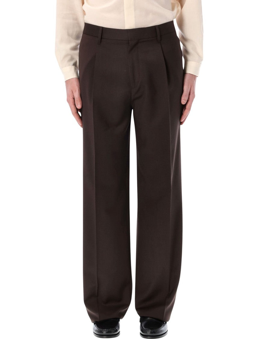 Lardini Brown Sartorial Pleated Trousers