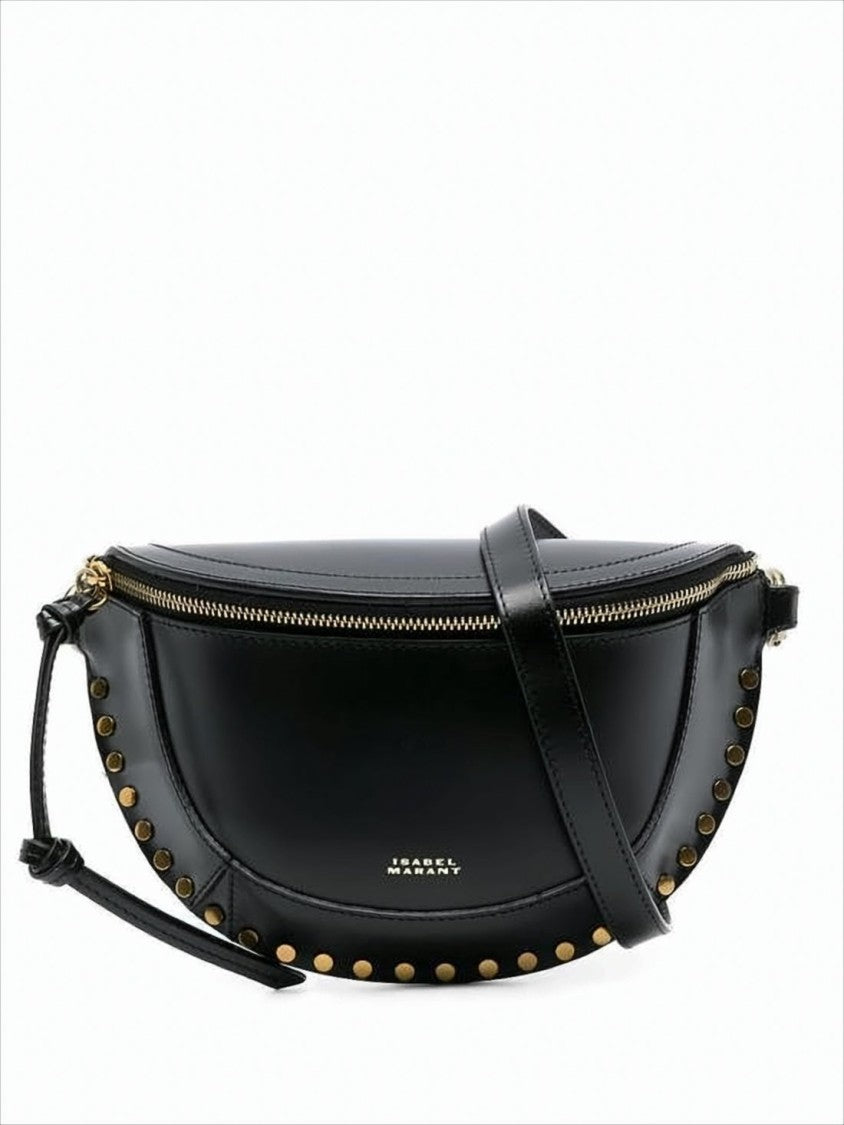 Isabel Marant Crescent-Shaped Shoulder Bag With Gold-Tone Studs