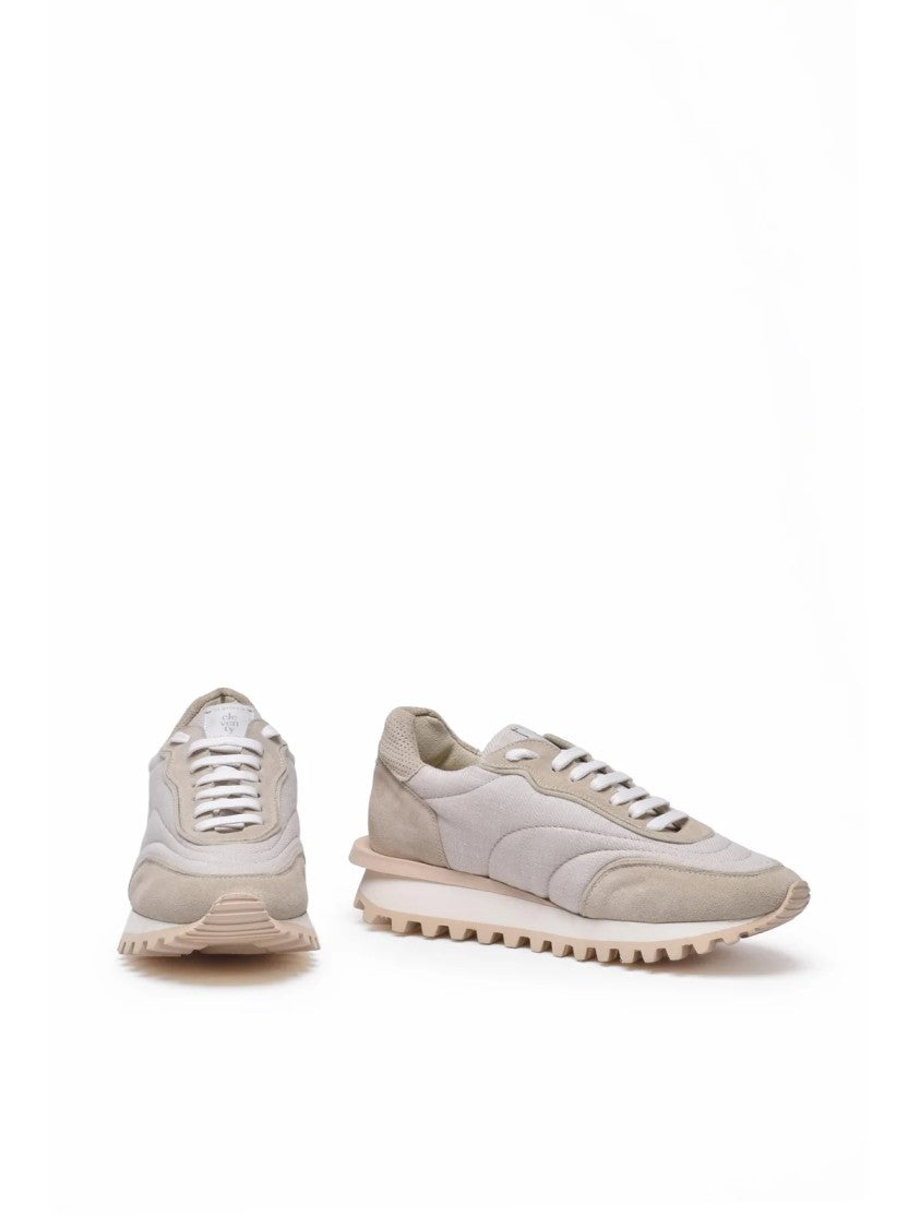 Eleventy Beige Suede Leather Sneakers